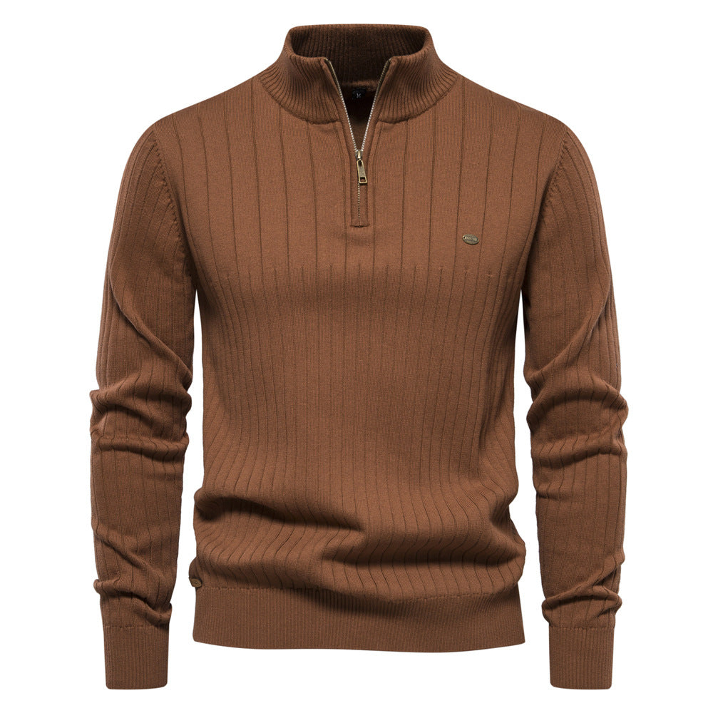 Mens Stand Collar Sweater