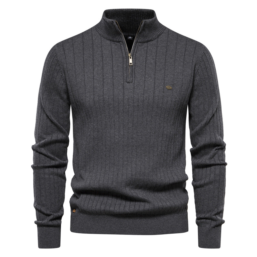 Mens Stand Collar Sweater