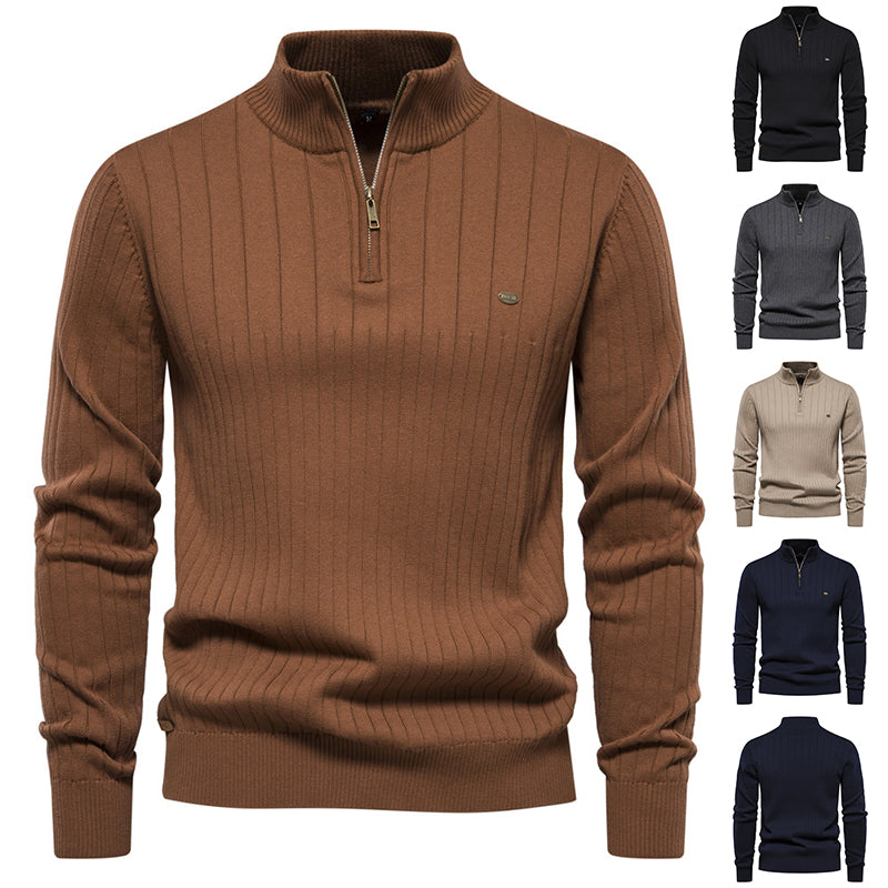 Mens Stand Collar Sweater