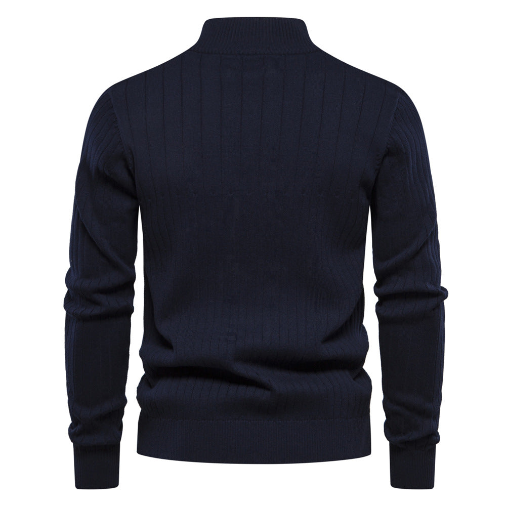 Mens Stand Collar Sweater