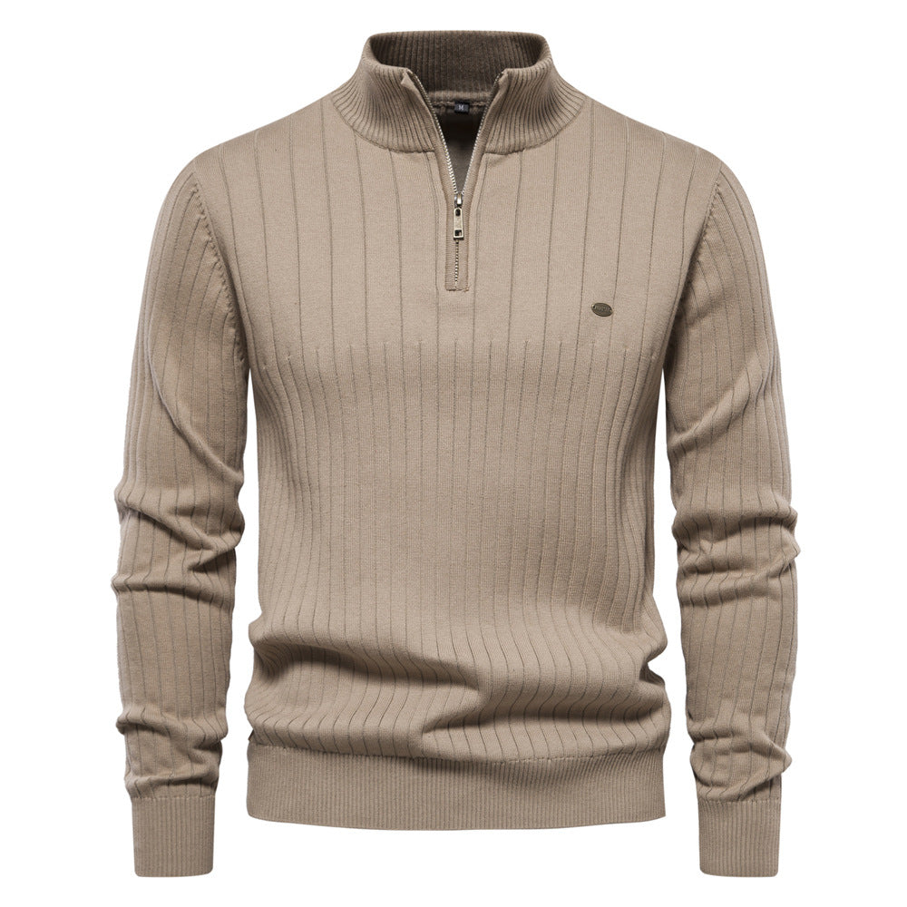 Mens Stand Collar Sweater