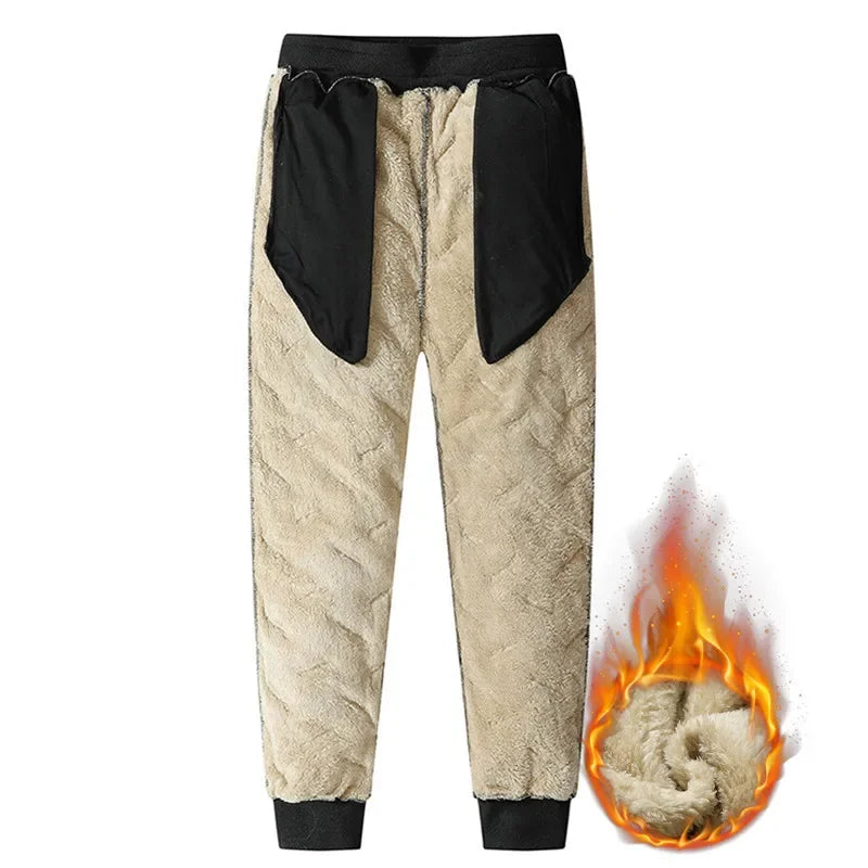 Mens Plush Thick Fleece Sweatpant