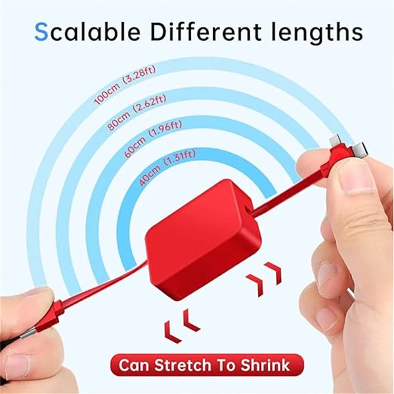 3 in 1 Retractable Multi Charging Cable Cord
