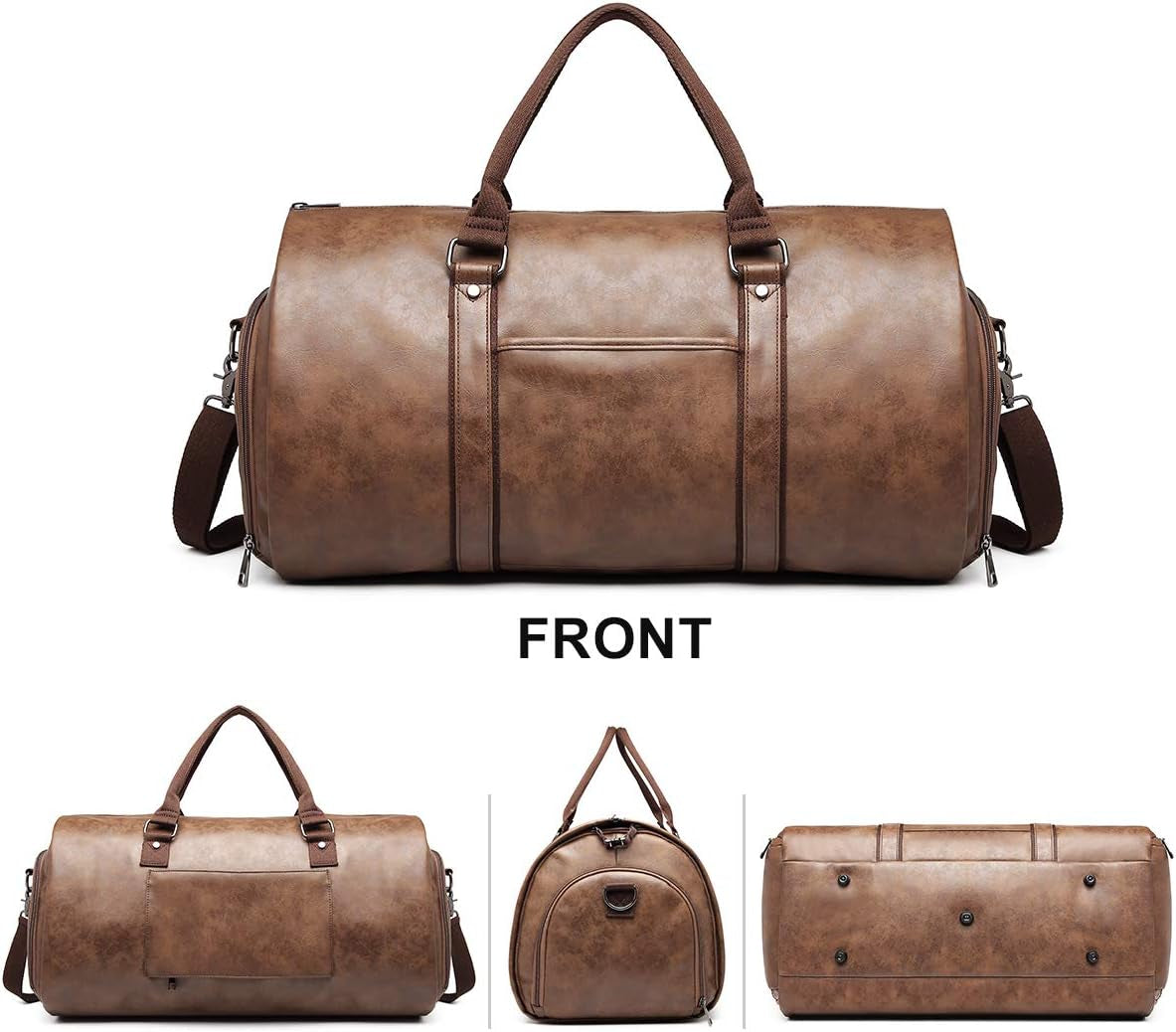 Travel Leather Garment Duffle Bag