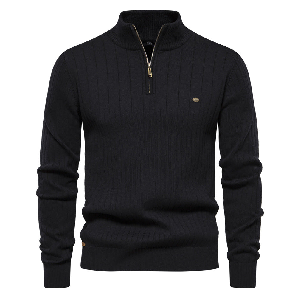 Mens Stand Collar Sweater