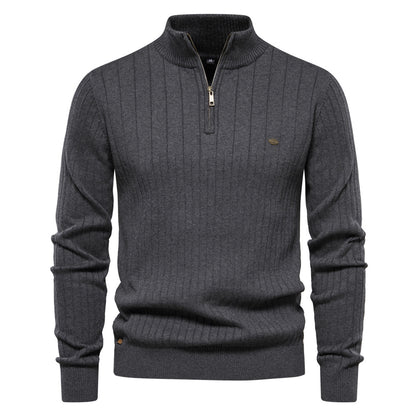 Mens Stand Collar Sweater