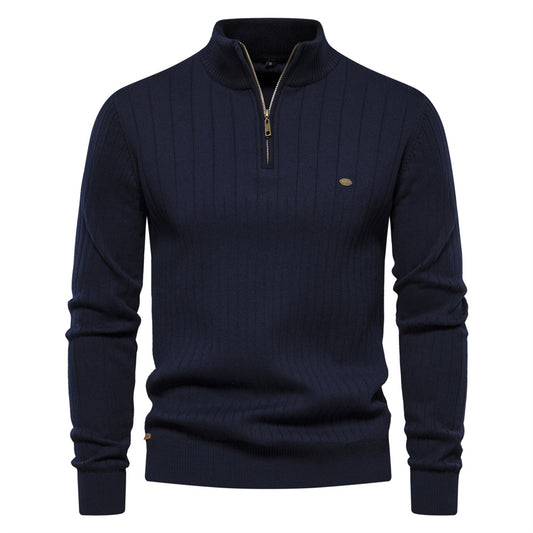 Mens Stand Collar Sweater