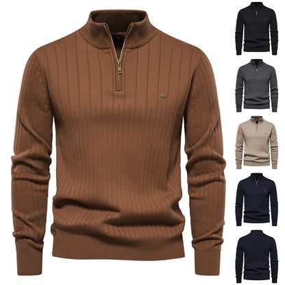 Mens Stand Collar Sweater