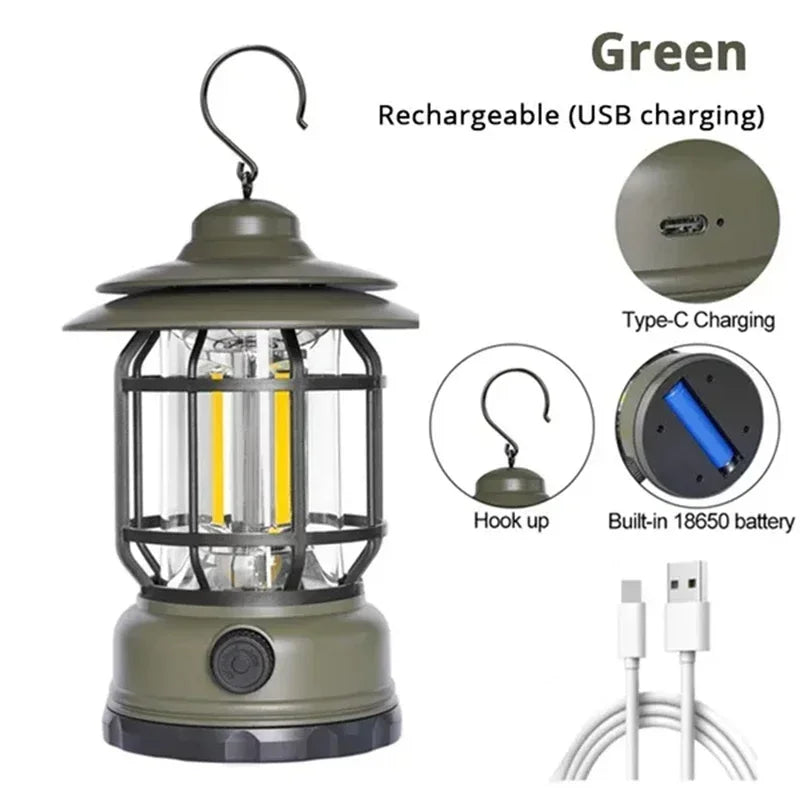 2Pack Camping Lantern USB Rechargeable 